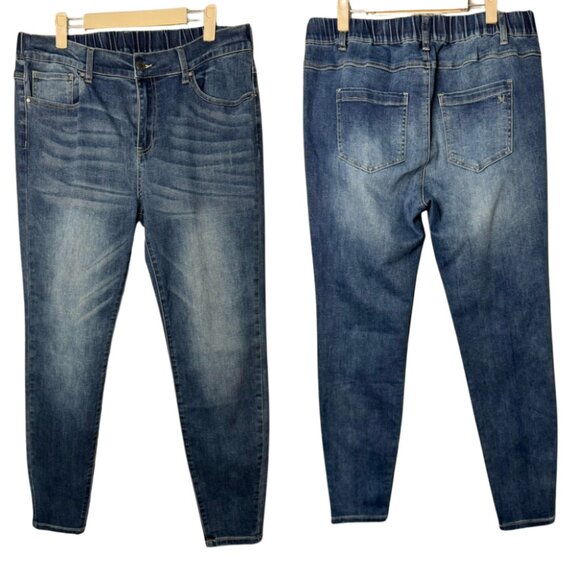 Grace & Lace | Elastic Pull-On Waist Skinny Jeans SZ XL (31-33) NWT - Picture 2 of 12